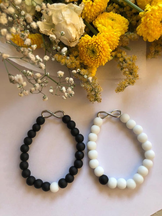 B/W Infinity And Distance Bracelets